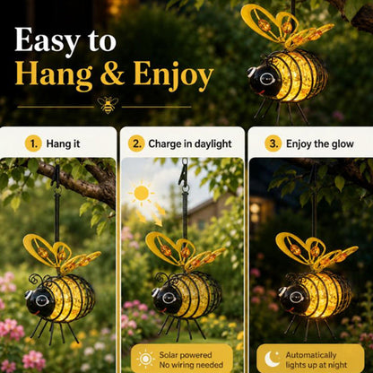 🐝 Suspension solaire en forme d'abeille pour l'extérieur – Le cadeau idéal pour les amateurs de plantes, les mamans ou tout simplement ceux qui aiment sourire ❤️