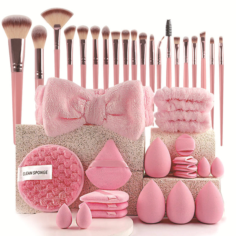Coffret tout-en-un de pinceaux et éponges de maquillage