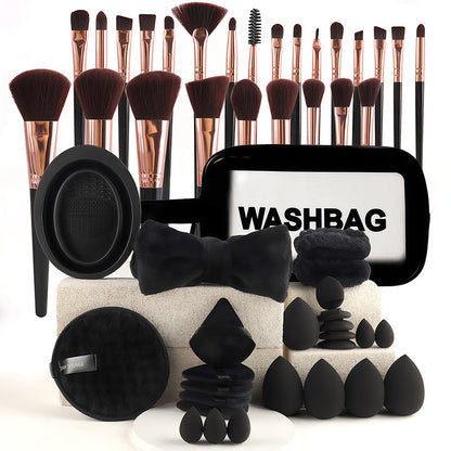Coffret tout-en-un de pinceaux et éponges de maquillage