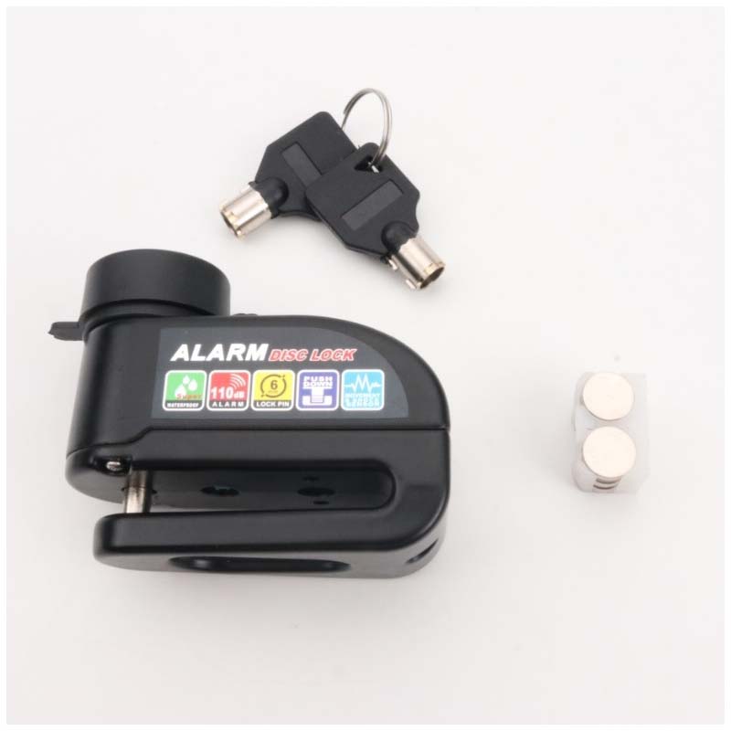 🔑 Antivol à disque avec alarme, facile à utiliser et doté d'un système de verrouillage par simple pression — Sécurité robuste et étanche