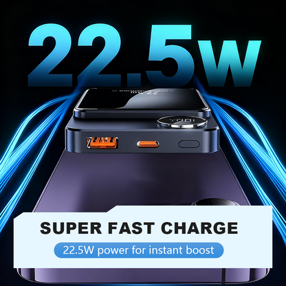 🔋⚡ Batterie externe 22,5 W – magnétique, mince, charge 3 appareils à la fois !