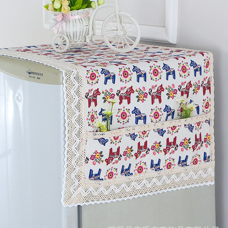 💖DERNIER JOUR DE SOLDE !!💖✨Housse de protection en coton et lin pour réfrigérateur, avec poches