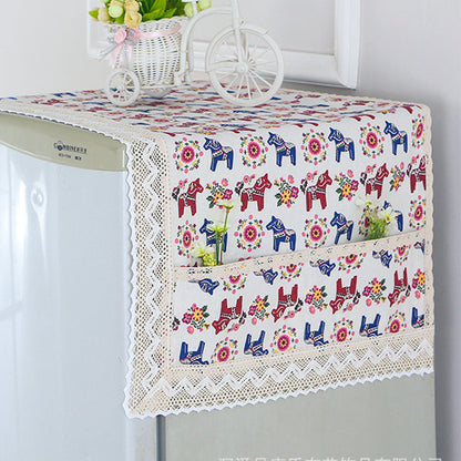 💖DERNIER JOUR DE SOLDE !!💖✨Housse de protection en coton et lin pour réfrigérateur, avec poches