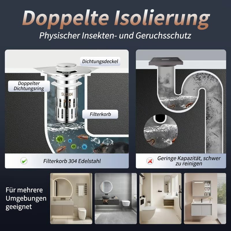 Passoire universelle escamotable pour évier en acier inoxydable