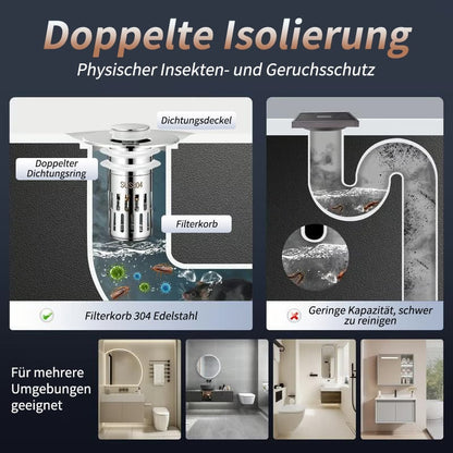 Passoire universelle escamotable pour évier en acier inoxydable