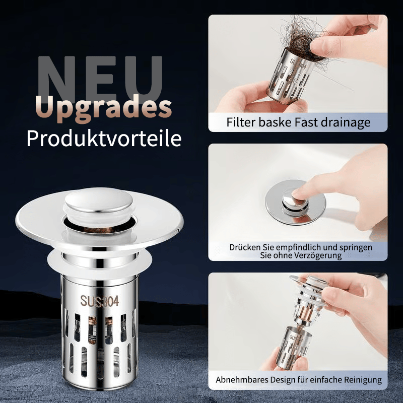 Passoire universelle escamotable pour évier en acier inoxydable