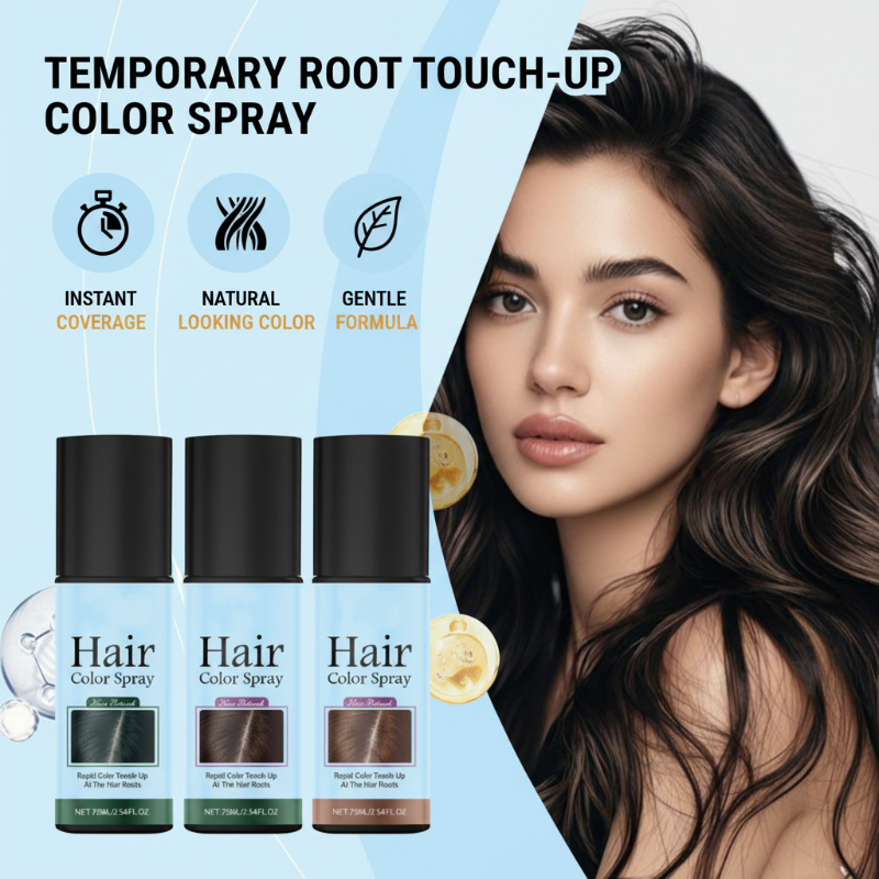 Spray colorant temporaire pour retoucher les racines