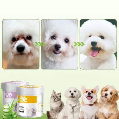 🌿 1 acheté 1 offert 🐶 Lingettes nettoyantes yeux et oreilles – À base de plantes, sans parfum, nettoie en douceur les yeux et les oreilles de votre compagnon à quatre pattes 🐱💚