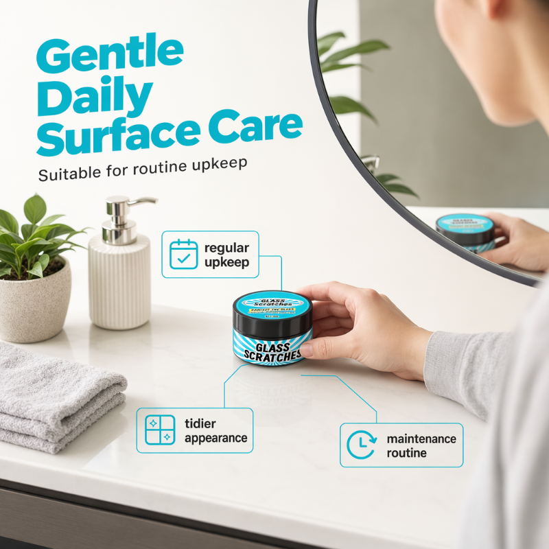 🔥Promotion exceptionnelle : 57 % de réduction🔥 Pâte polyvalente pour réparer les rayures sur le verre – 50 g, pour fenêtres, miroirs et vitres de voiture