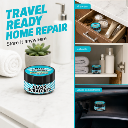 🔥Promotion exceptionnelle : 57 % de réduction🔥 Pâte polyvalente pour réparer les rayures sur le verre – 50 g, pour fenêtres, miroirs et vitres de voiture