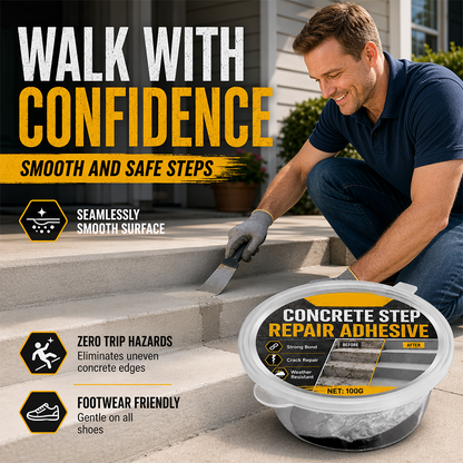 💞 PLUS DE 50 000 EXEMPLAIRES VENDUS ! 🔧🏠 55 % DE RÉDUCTION ! Colle de réparation pour marches en béton – Colle de manière permanente les marches et allées fissurées. Résistante aux intempéries : supporte la chaleur, le gel et la pluie! 🛡️✨