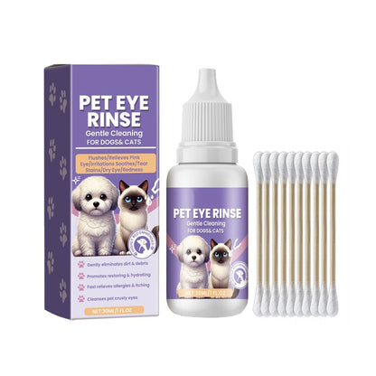 🔥Promotion exceptionnelle : 50 % de réduction🔥 Solution de rinçage douce pour les yeux des chiens et des chats – Sans alcool, élimine les impuretés, 150 ml 🐶