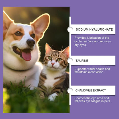 🔥Promotion exceptionnelle : 50 % de réduction🔥 Solution de rinçage douce pour les yeux des chiens et des chats – Sans alcool, élimine les impuretés, 150 ml 🐶