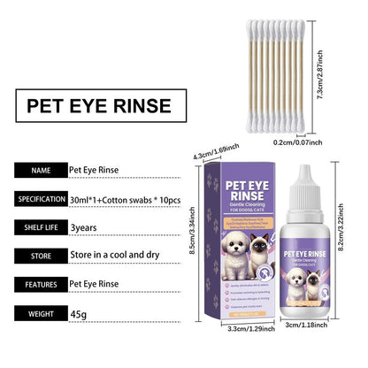 🔥Promotion exceptionnelle : 50 % de réduction🔥 Solution de rinçage douce pour les yeux des chiens et des chats – Sans alcool, élimine les impuretés, 150 ml 🐶