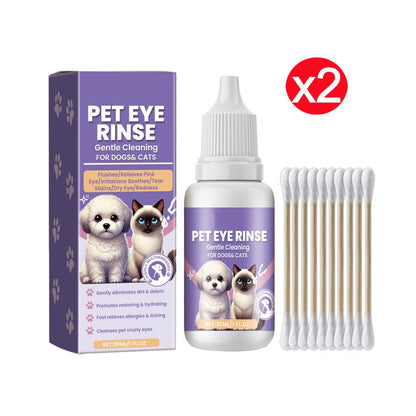 🔥Promotion exceptionnelle : 50 % de réduction🔥 Solution de rinçage douce pour les yeux des chiens et des chats – Sans alcool, élimine les impuretés, 150 ml 🐶