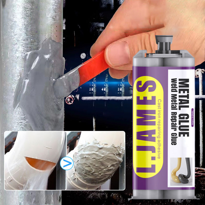 🚗💨 50 % DE RÉDUCTION ! Colle de réparation pour métaux « Weld » – Répare les pots d'échappement, les tuyaux métalliques et bien plus encore. Durcit à température ambiante – poncez, percez et peignez après durcissement ! 🌟💪