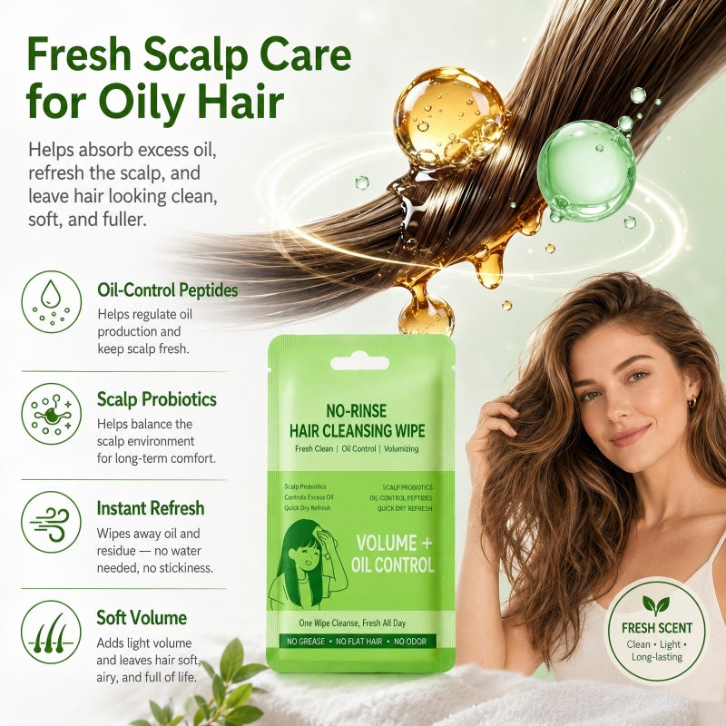 Lingettes nettoyantes pour cheveux sans eau, portables