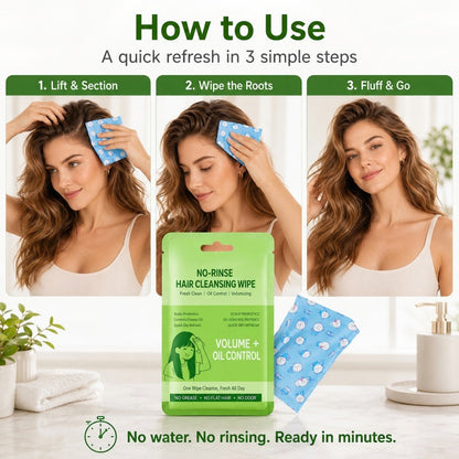 Lingettes nettoyantes pour cheveux sans eau, portables