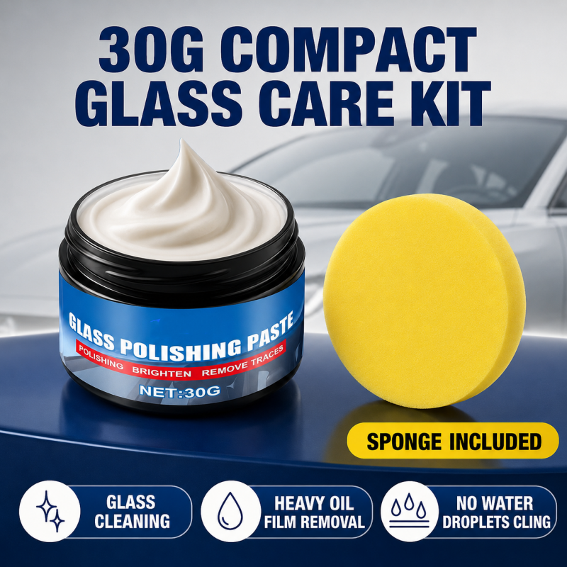 🔥57 % DE RÉDUCTION🔥 Produit pour éliminer les traces d'huile sur les vitres de voiture – Élimine les reflets et les traces laissées par les essuie-glaces, repousse la pluie, convient à tous les types de vitres – Éponge incluse ! 🚗