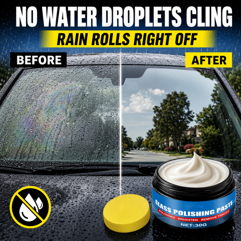 🔥57 % DE RÉDUCTION🔥 Produit pour éliminer les traces d'huile sur les vitres de voiture – Élimine les reflets et les traces laissées par les essuie-glaces, repousse la pluie, convient à tous les types de vitres – Éponge incluse ! 🚗