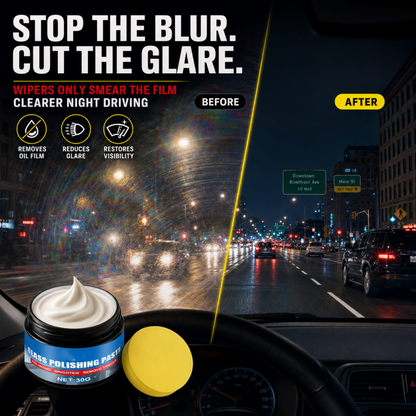 🔥57 % DE RÉDUCTION🔥 Produit pour éliminer les traces d'huile sur les vitres de voiture – Élimine les reflets et les traces laissées par les essuie-glaces, repousse la pluie, convient à tous les types de vitres – Éponge incluse ! 🚗