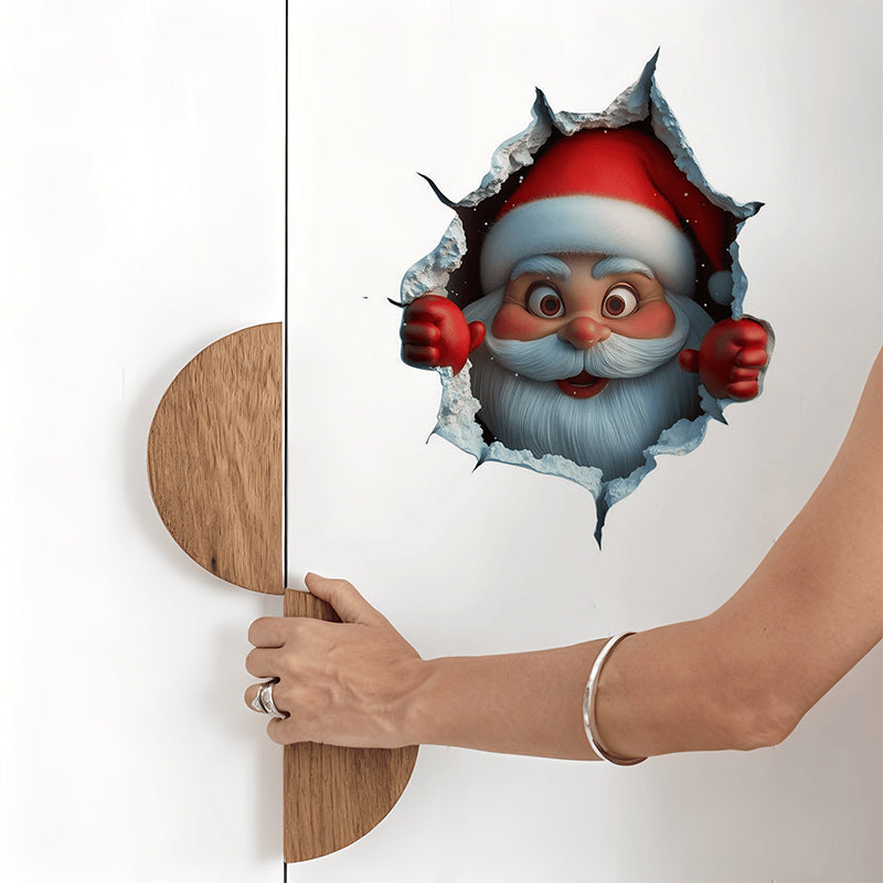 🎅Autocollants muraux 3D « La surprise du Père Noël »