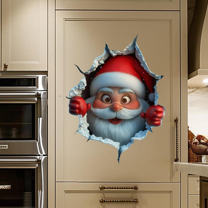 🎅Autocollants muraux 3D « La surprise du Père Noël »