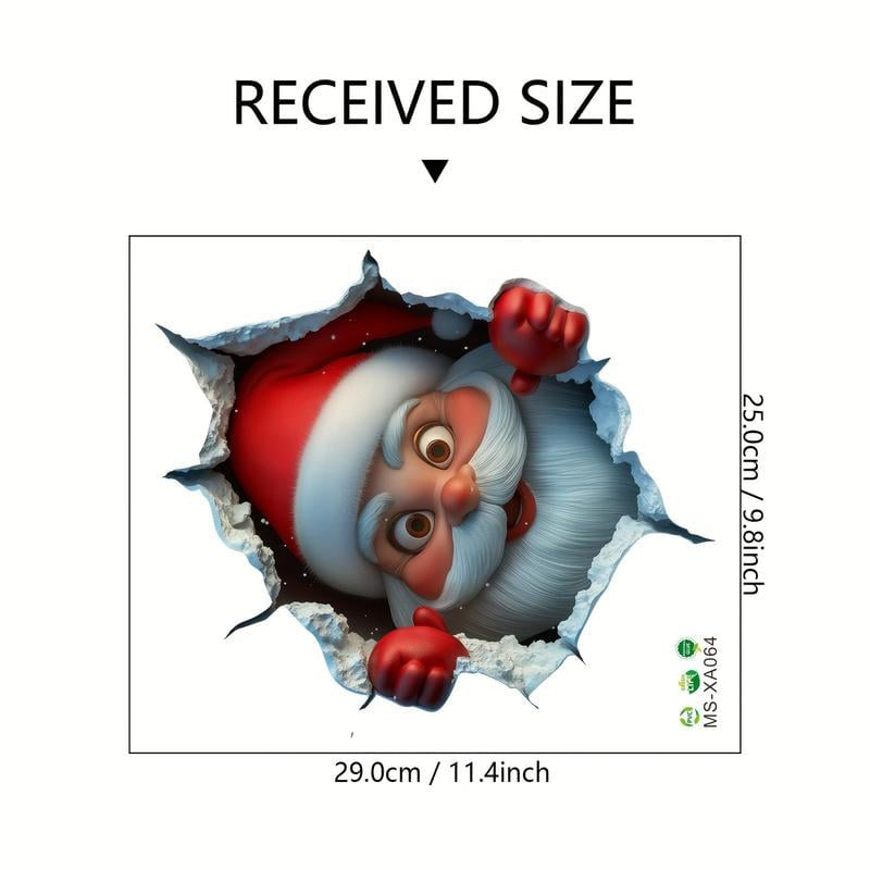 🎅Autocollants muraux 3D « La surprise du Père Noël »