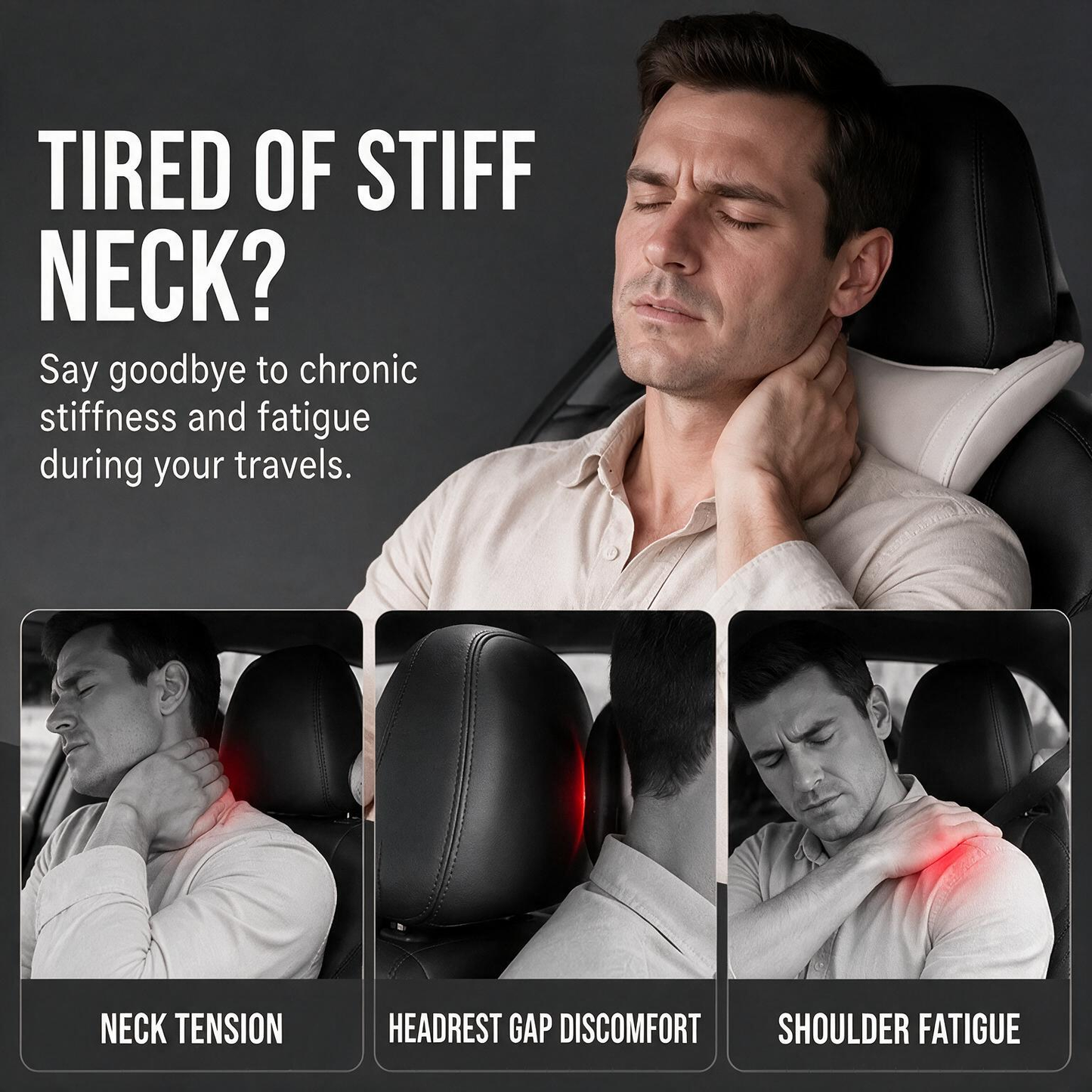 📢📢50% DE RÉDUCTION !! ⏰Oreiller ergonomique en mousse à mémoire de forme pour appui-tête de voiture
