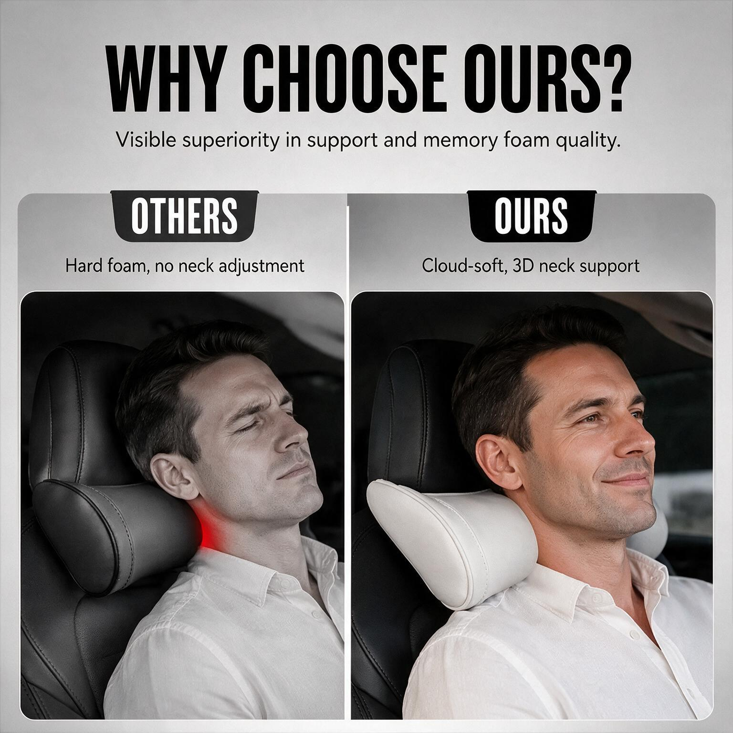 📢📢50% DE RÉDUCTION !! ⏰Oreiller ergonomique en mousse à mémoire de forme pour appui-tête de voiture