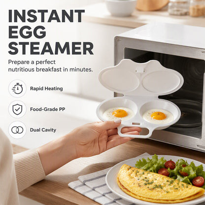 ⏳🔥57 % DE RÉDUCTION POUR UNE DURÉE LIMITÉE ! ⏰Cuiseur à œufs pour micro-ondes à double compartiment – Cuisson rapide sans huile, en PP de qualité alimentaire et polyvalent. Idéal pour les matins pressés : un petit-déjeuner sain en quelques minutes ! ⚡🍳