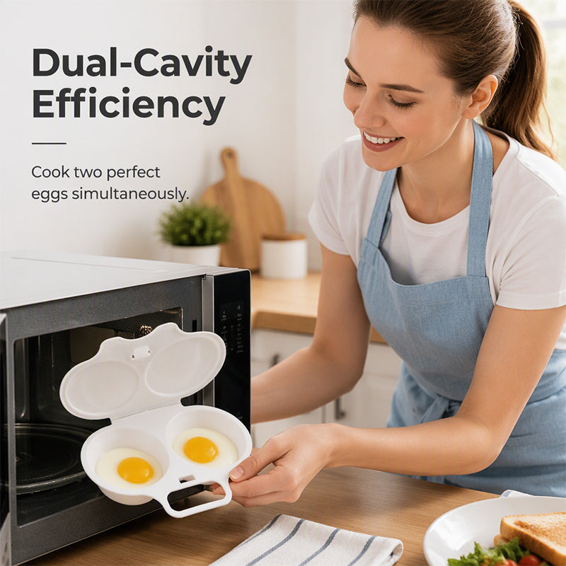 ⏳🔥57 % DE RÉDUCTION POUR UNE DURÉE LIMITÉE ! ⏰Cuiseur à œufs pour micro-ondes à double compartiment – Cuisson rapide sans huile, en PP de qualité alimentaire et polyvalent. Idéal pour les matins pressés : un petit-déjeuner sain en quelques minutes ! ⚡🍳