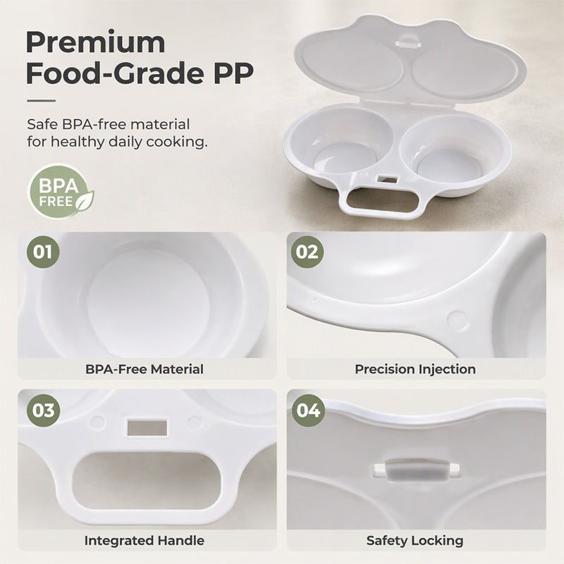 ⏳🔥57 % DE RÉDUCTION POUR UNE DURÉE LIMITÉE ! ⏰Cuiseur à œufs pour micro-ondes à double compartiment – Cuisson rapide sans huile, en PP de qualité alimentaire et polyvalent. Idéal pour les matins pressés : un petit-déjeuner sain en quelques minutes ! ⚡🍳