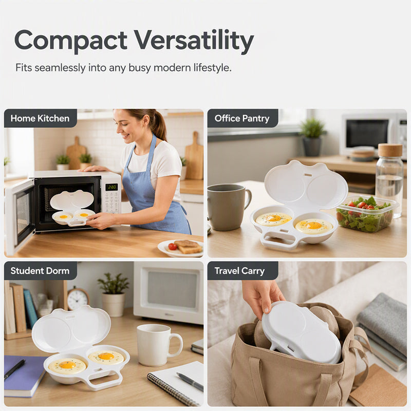 ⏳🔥57 % DE RÉDUCTION POUR UNE DURÉE LIMITÉE ! ⏰Cuiseur à œufs pour micro-ondes à double compartiment – Cuisson rapide sans huile, en PP de qualité alimentaire et polyvalent. Idéal pour les matins pressés : un petit-déjeuner sain en quelques minutes ! ⚡🍳