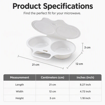 ⏳🔥57 % DE RÉDUCTION POUR UNE DURÉE LIMITÉE ! ⏰Cuiseur à œufs pour micro-ondes à double compartiment – Cuisson rapide sans huile, en PP de qualité alimentaire et polyvalent. Idéal pour les matins pressés : un petit-déjeuner sain en quelques minutes ! ⚡🍳