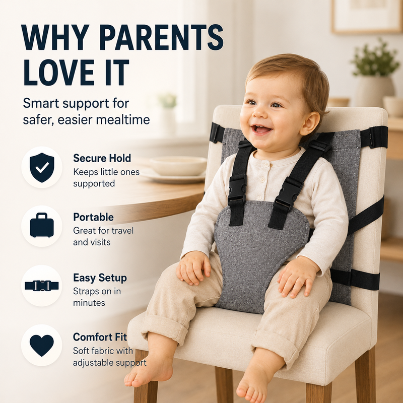 👶Sangle de sécurité pour chaise haute portable pour bébé