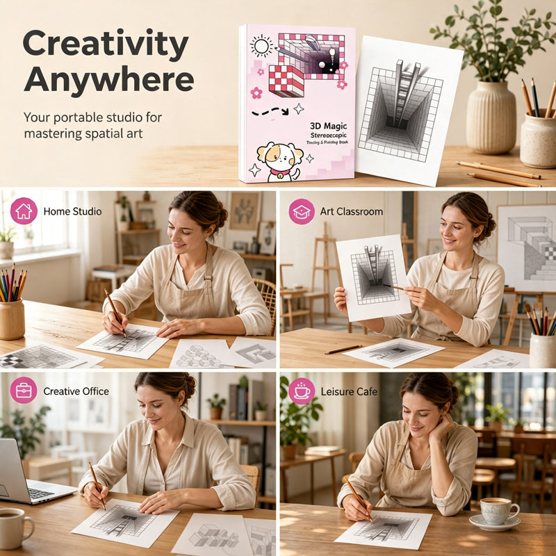 📢📢50 % DE RÉDUCTION !! ⏰Livre de dessin stéréoscopique en 3D pour enfants, avec des activités de coloriage et de découpage