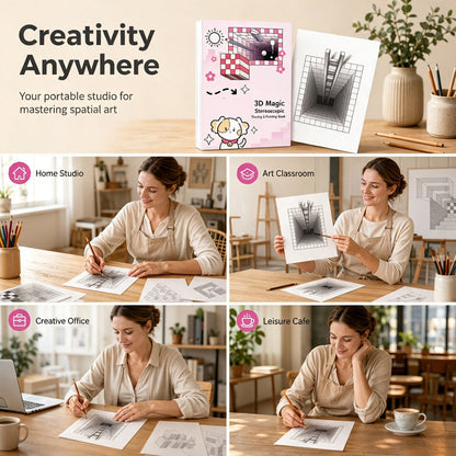 📢📢50 % DE RÉDUCTION !! ⏰Livre de dessin stéréoscopique en 3D pour enfants, avec des activités de coloriage et de découpage