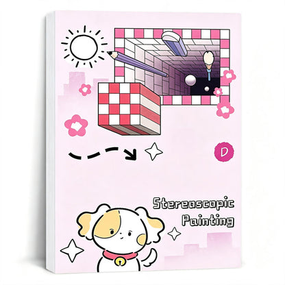 📢📢50 % DE RÉDUCTION !! ⏰Livre de dessin stéréoscopique en 3D pour enfants, avec des activités de coloriage et de découpage