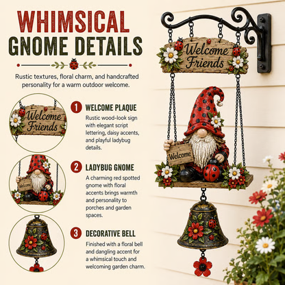 🥳 -50 % – 50 000+ vendus ! Sonnette gnome 🧙‍♂️ – clochette douce, alliage de zinc, accrochage facile. Un sourire à chaque visite ! 🏠✨