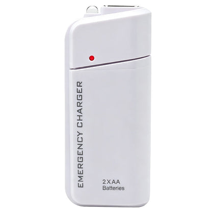 Chargeur d'urgence portable pour téléphone, batterie externe alimentée par piles AA avec lampe torche LED