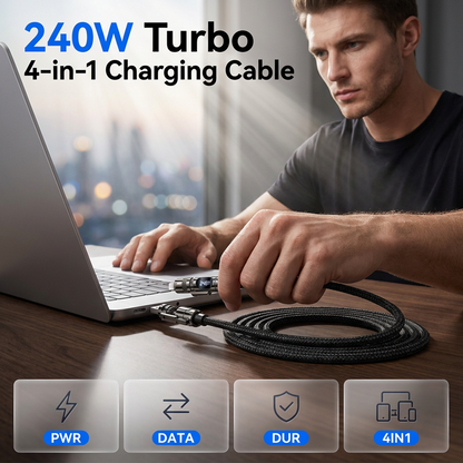 Câble de Charge 4-en-1 avec Affichage Numérique Intelligent