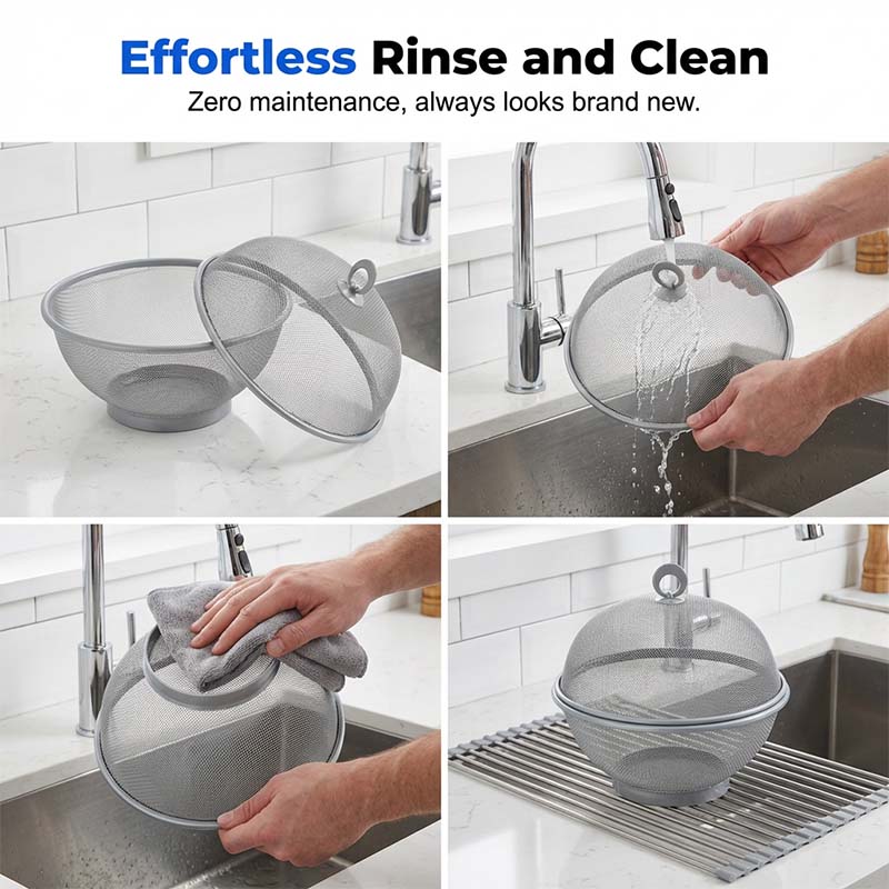 🧺 PROMO FLASH : 50% DE RÉDUCTION ! Corbeille à Fruits avec Couvercle en Filet Aéré – Égouttoir Intégré & Poignée Ergonomique for une Fraîcheur Durable et une Protection contre les Insectes 🍎✨