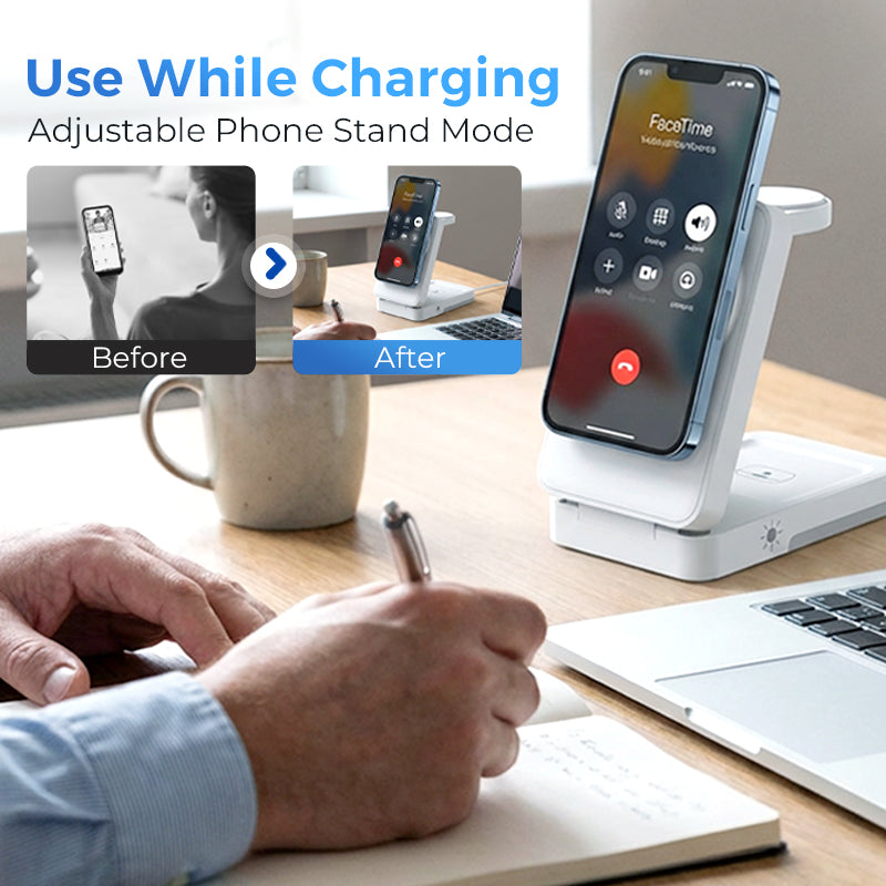 🔋 Support de recharge magnétique pliable 3-en-1 pour vos appareils du quotidien