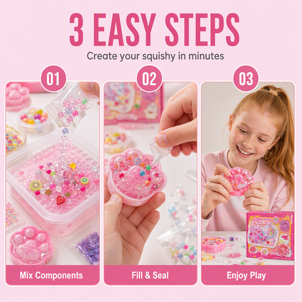 📢📢50% DE RÉDUCTION !! ⏰ Kit DIY Squishy Glace Frite – Ludique, Anti‑stress 🧊