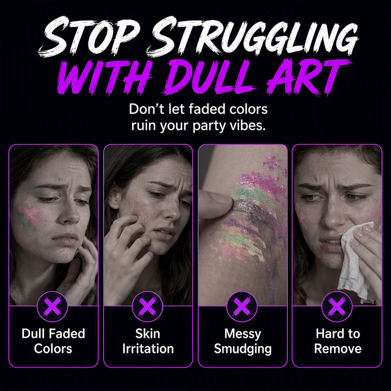 🔥PROMO 50% ! Stylos tatouage phosphorescents ✨ Brillent sous lumière noire, sans danger, s’effacent au lavage, fêtes et anniversaires 🎉