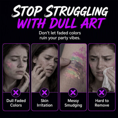 🔥PROMO 50% ! Stylos tatouage phosphorescents ✨ Brillent sous lumière noire, sans danger, s’effacent au lavage, fêtes et anniversaires 🎉