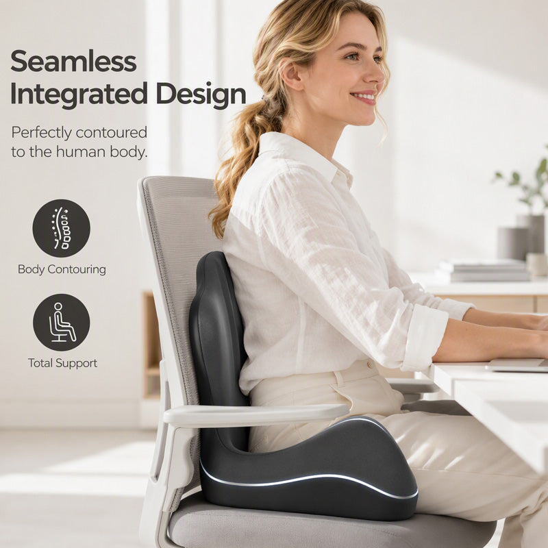 Coussin de siège ergonomique en mousse à mémoire de forme avec soutien lombaire – Confort optimal toute la journée, idéal pour le bureau, la voiture et la maison