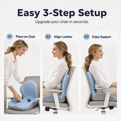 Coussin de siège ergonomique en mousse à mémoire de forme avec soutien lombaire – Confort optimal toute la journée, idéal pour le bureau, la voiture et la maison