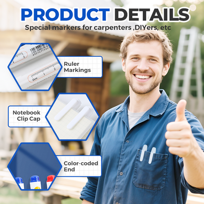 🔥‑50% PROMO FLASH✒️ Marqueur industriel pointe extra‑longue 20 mm, encre huile indélébile sans bouchon, multi‑surfaces atelier ✨🛠️